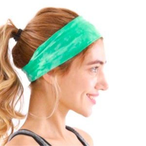 Green And White Elastic Headband